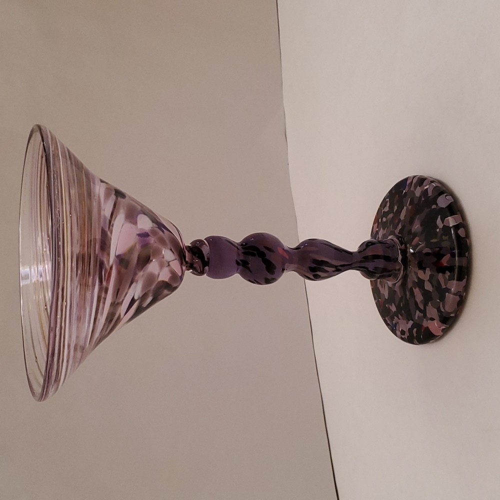 Hand-Blown Purple Glass Martini/Cocktail Glass